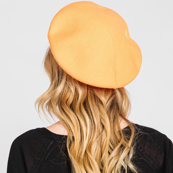 Neon Stretchy Solid French Beret Hat - Picture 11 of 13